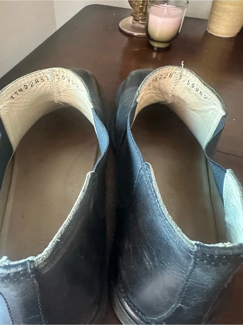 Kenneth Cole Black Leather Square-Toe Chukka Boots Made In Italy